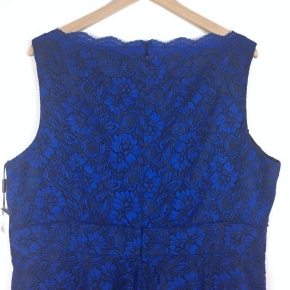 CALVIN KLEIN Dress Lace Short Formal Sleeveless V Neck Scallop Plus Size 18W NWT - Picture 4 of 9